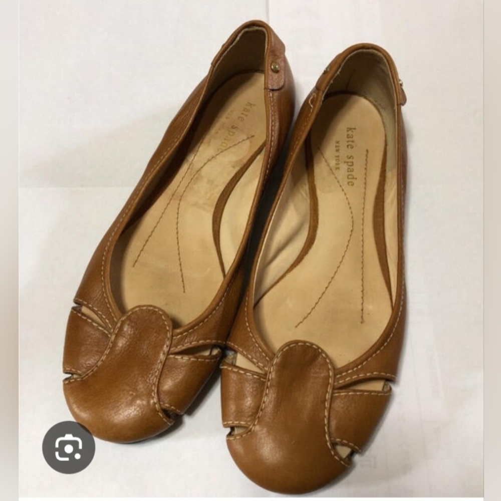 Kate Spade Tan Leather Ballet Flats